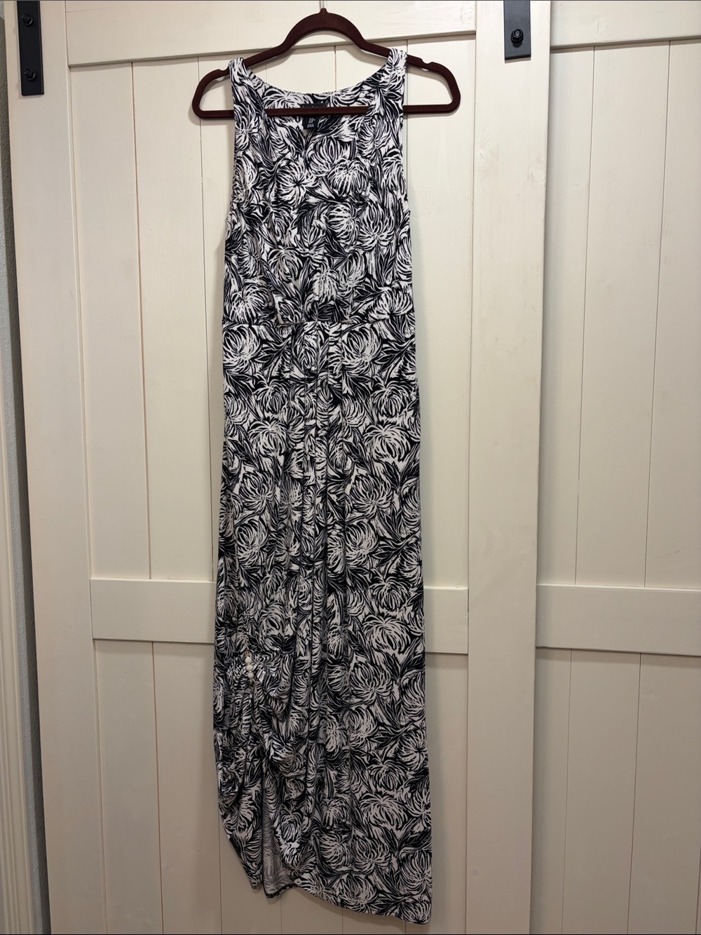 Nicole Miller Black and White Floral Maxi Dress